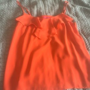 Lilly Pulitzer orange ruffle tank